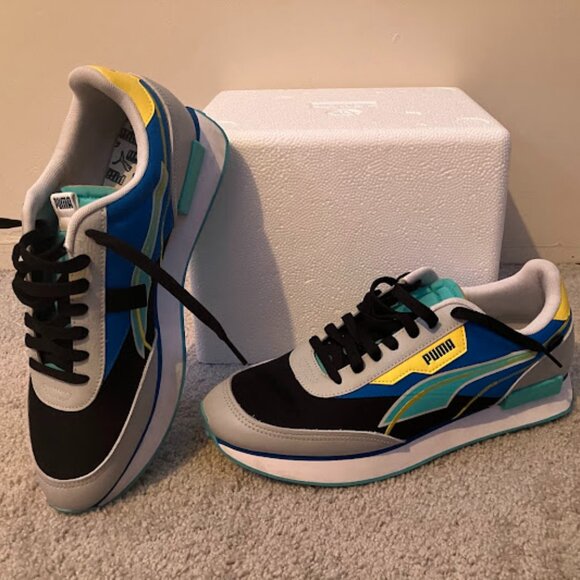 Size 11.5 - PUMA Future Rider Twofold Grey Violet Future Blue - Picture 1 of 7
